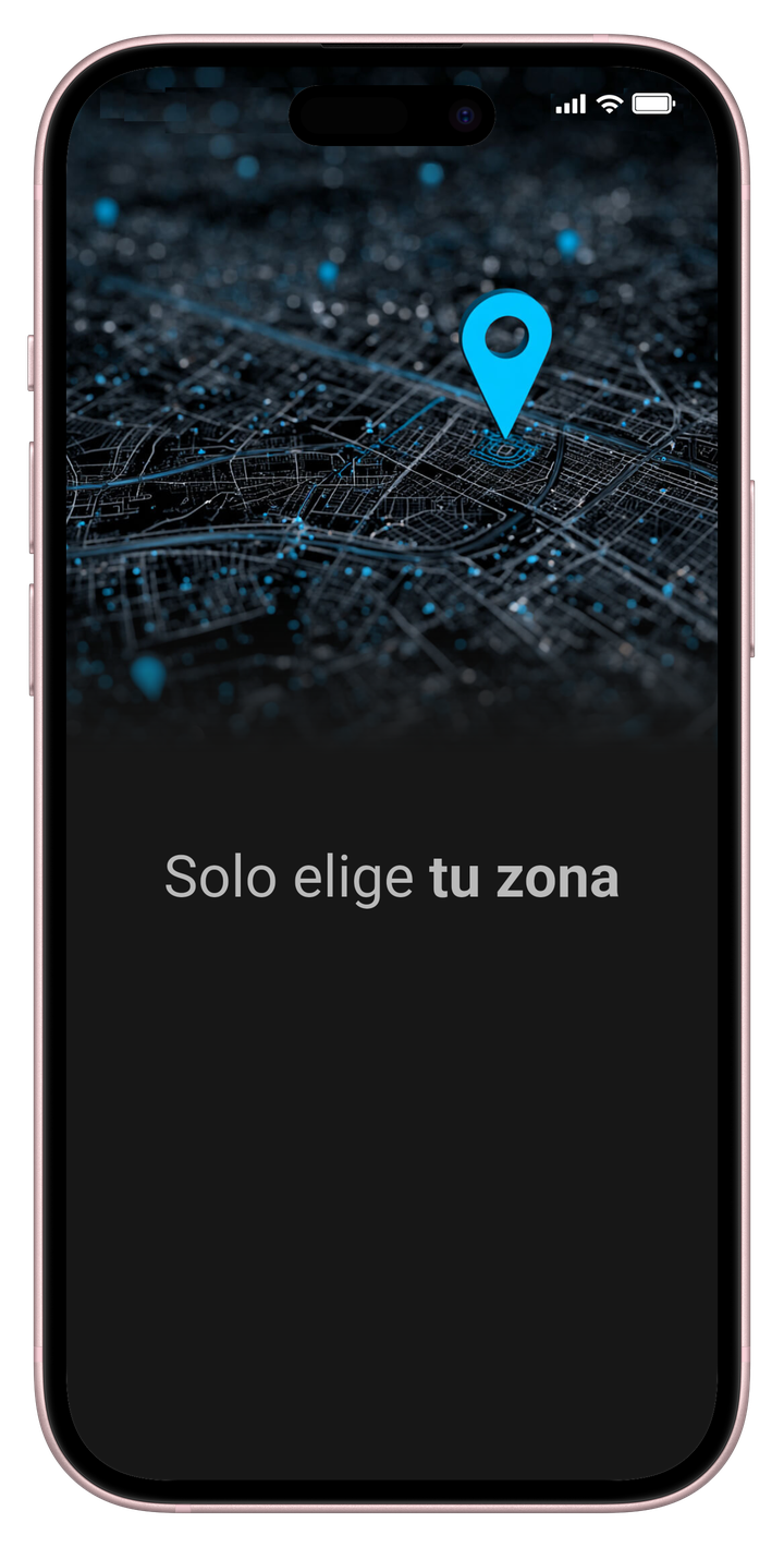 Pantalla de selección de ubicación