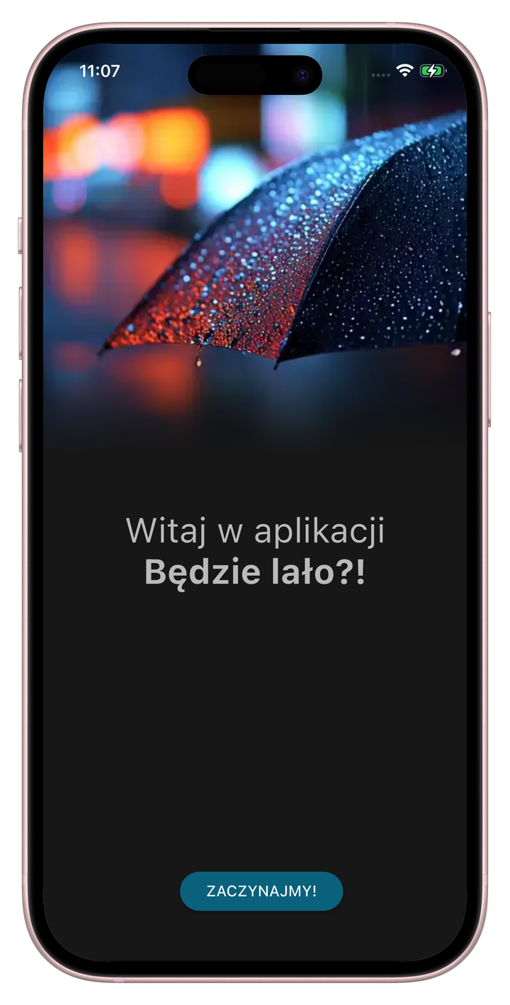 Ekran powitalny z parasolem