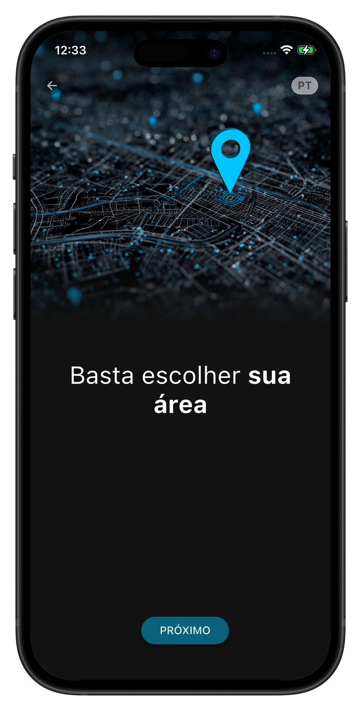 Tela de seleção de local